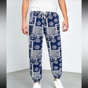 Men Paisley Print Drawstring Pants